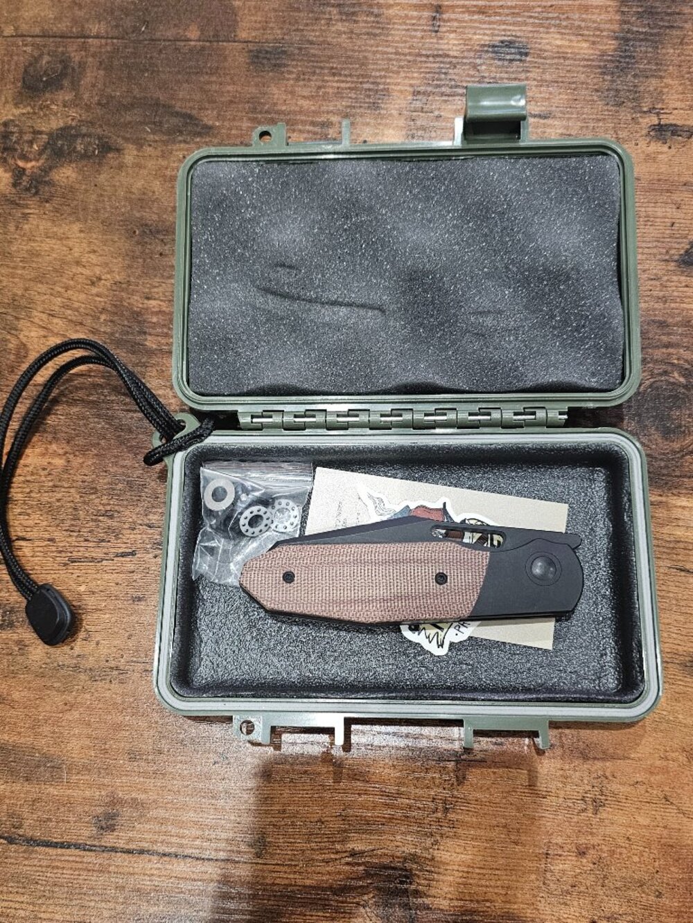 Renegade Provisions G.O.M. Frame Lock Knife Ti/Brown Micarta (3.25" Black SW)